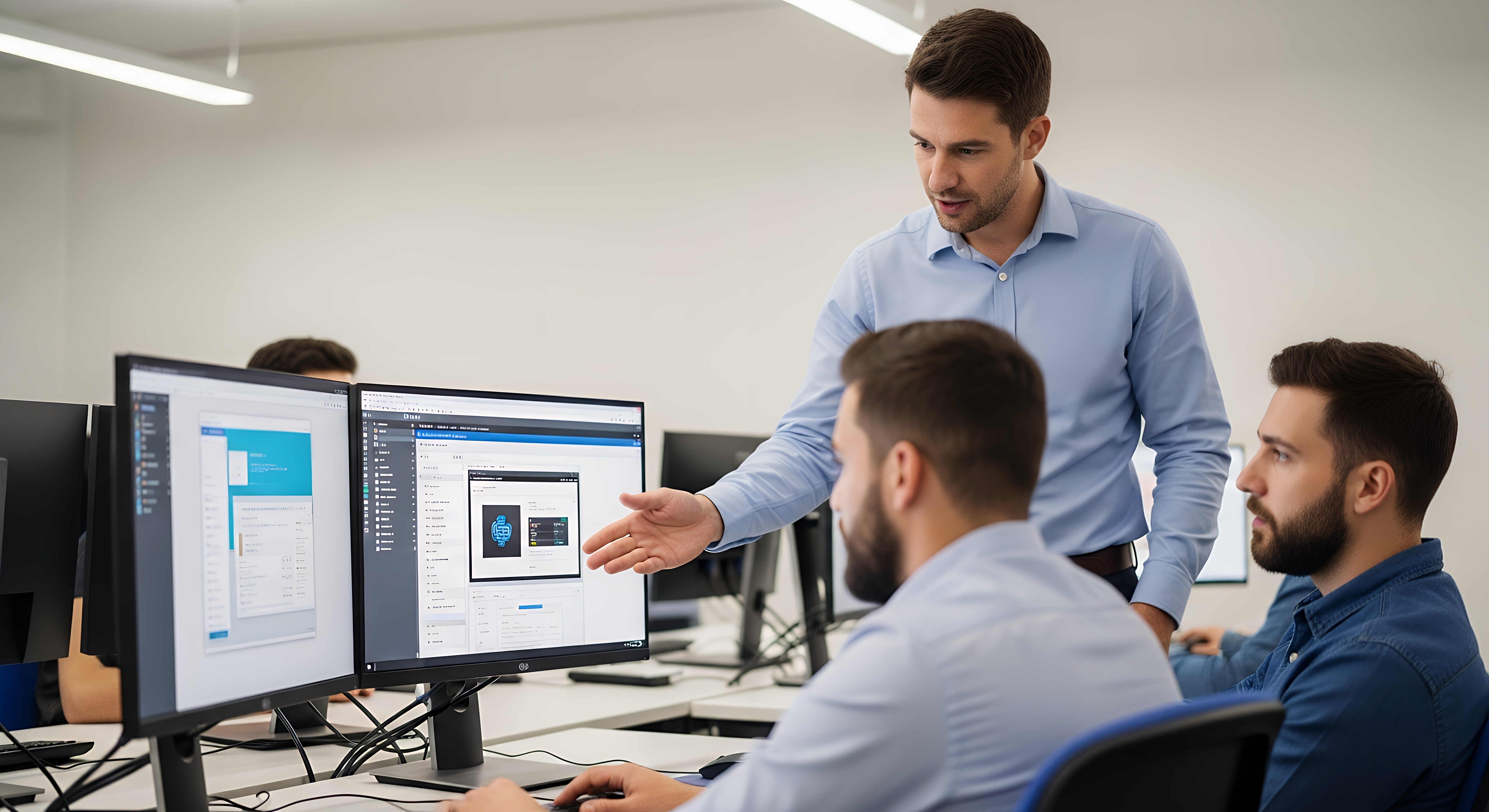 Host My Office IT engineers working with a business client on managed IT support